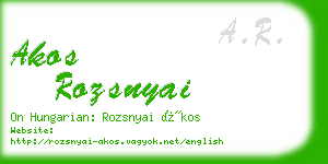 akos rozsnyai business card